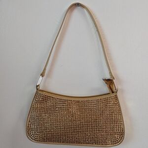Stylish Gold Studded Embellished Mini Hobo Shoulder Bag